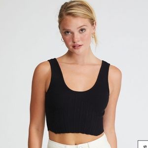 LA Hearts Variegate Bustier TankTop, Medium, Black